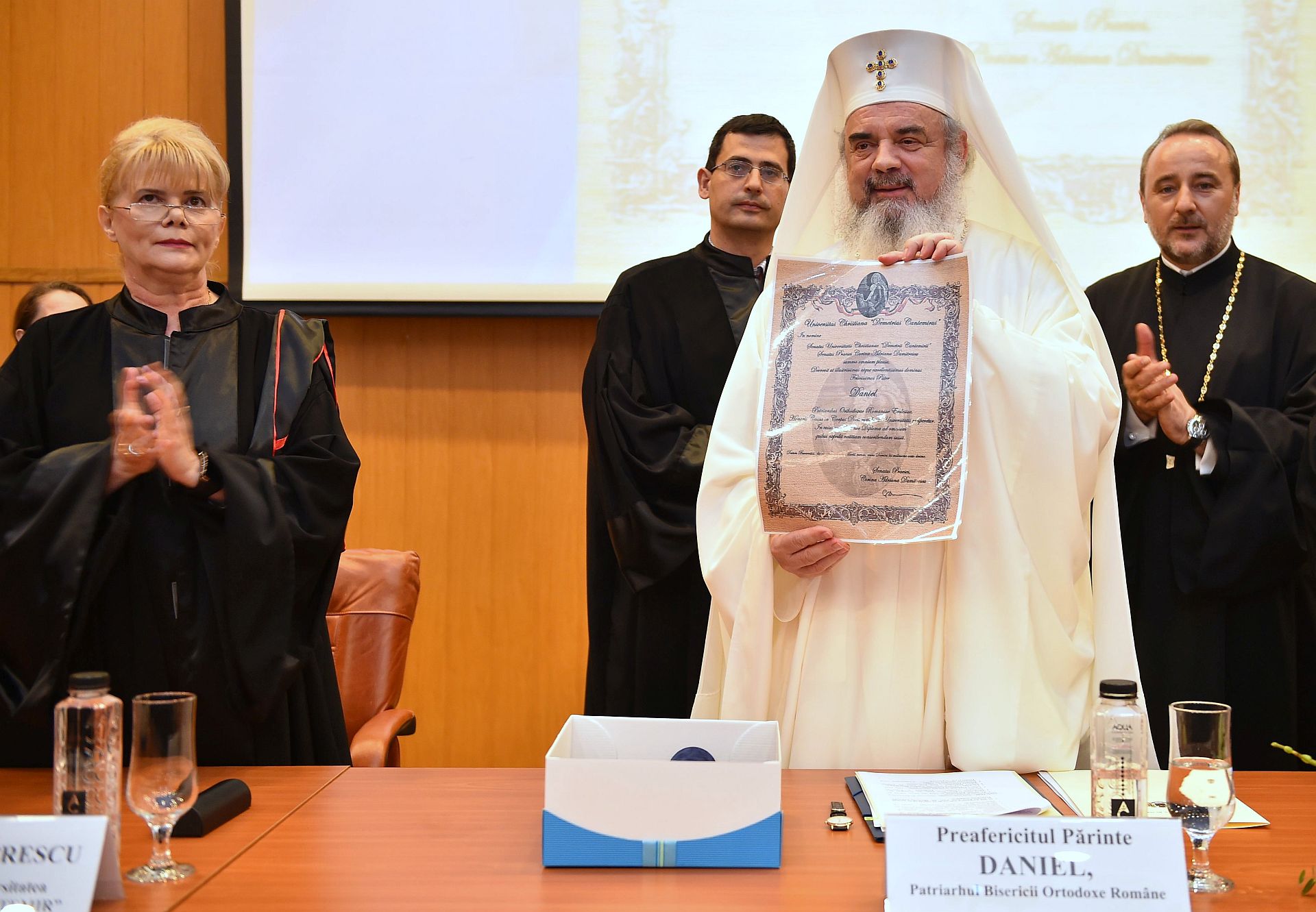 HB Patriarch Daniel of Romania received the Doctor Honoris Causa degree of the Dimitrie Cantemir University